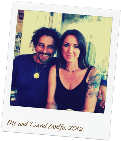 Colleen and David Wolfe polaroid w note